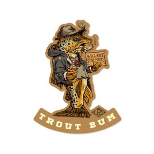 Lakes Rivers Streams Trout Bum Decal in One Color